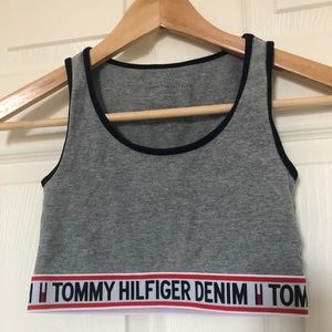 Tommy Hilfiger grey sports bra/ crop top